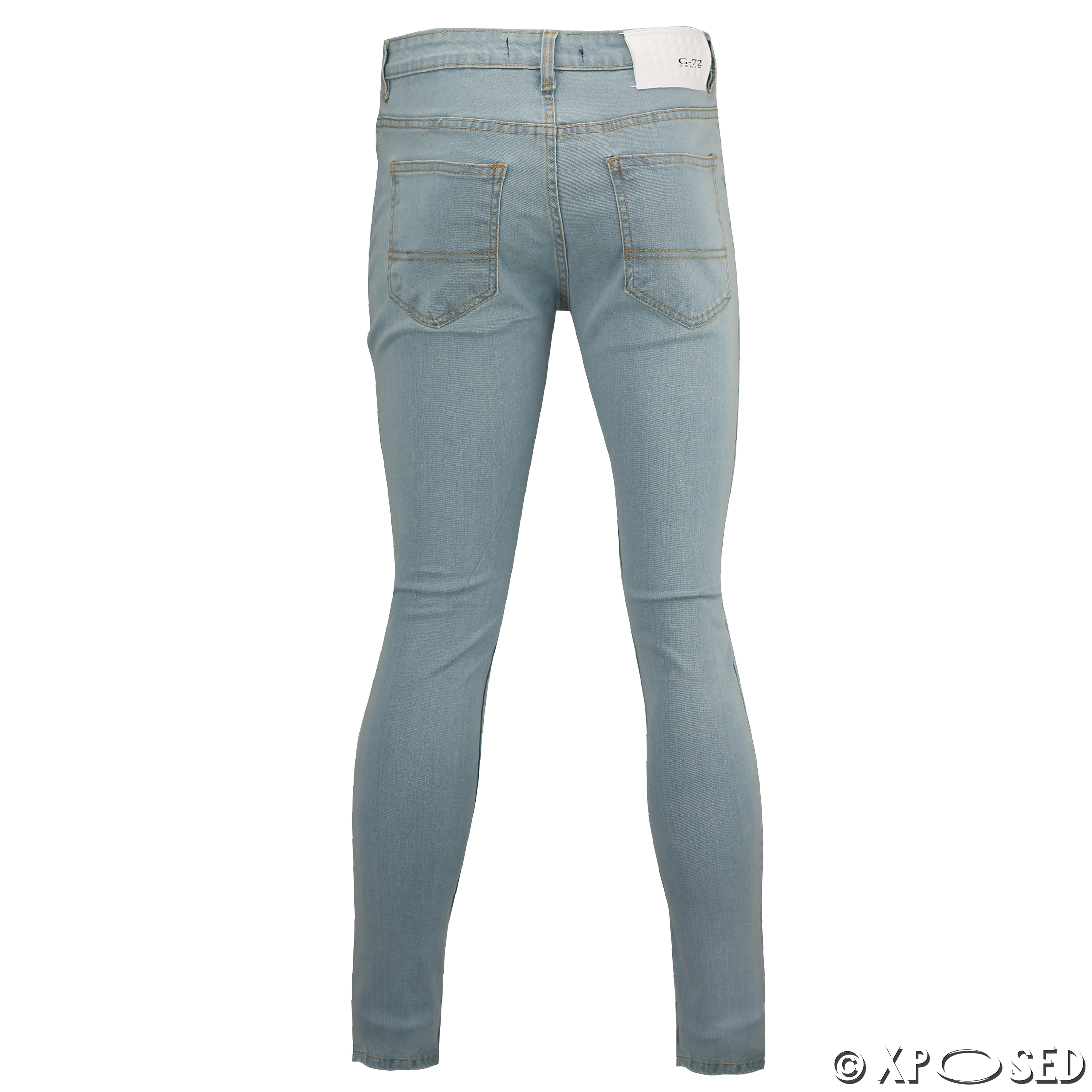 New Mens Black Blue G72 Super Stretch Window Cut Skinny Fit Denim Jeans ...