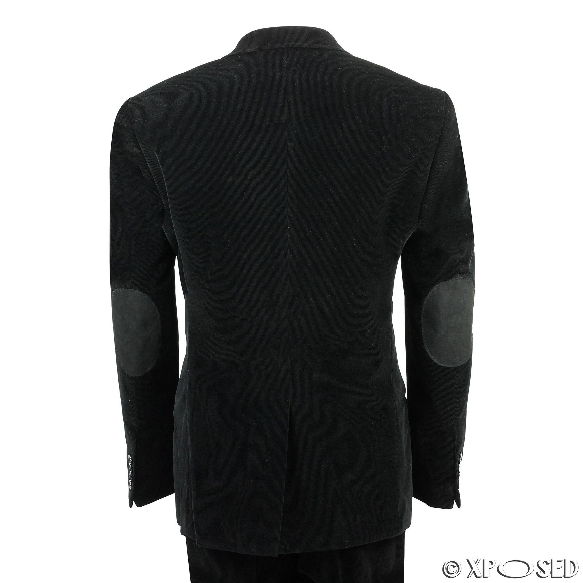 Mens 3 Piece Black Corduroy Suit Vintage Smart Casual Fitted Velvet ...